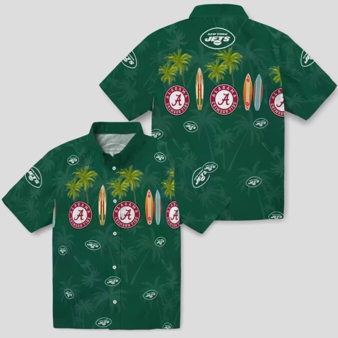 NFL New York Jets Surfboard Shirt - Summer Beach Hawaiian Style