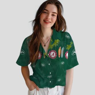 NFL New York Jets Surfboard Shirt - Summer Beach Hawaiian Style
