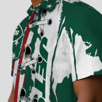 NFL Team New York Jets Green Hawaiian Shirt, USA Flag Game Day Outfit