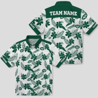 Personalized NFL New York Jets Hawaiian Shirt, Tropical Botanical White Fan Wear
