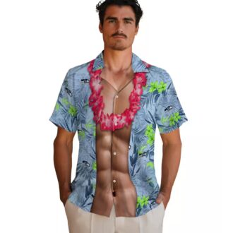 Limited Edition Seahawks Chest Illusion Shirt, Blue Tropical Hawaiian Outfit