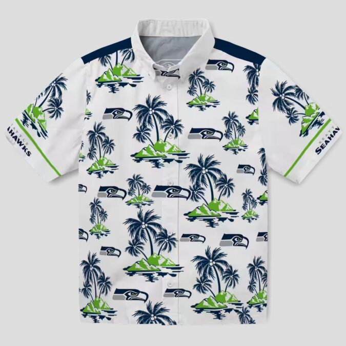 Limited Edition Seahawks Hawaiian Shirt, Blue White Island Vacation Wear