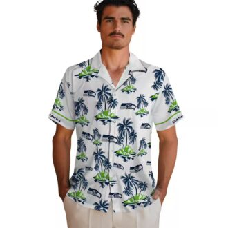 Limited Edition Seahawks Hawaiian Shirt, Blue White Island Vacation Wear