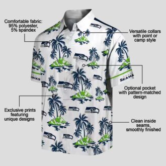 Limited Edition Seahawks Hawaiian Shirt, Blue White Island Vacation Wear
