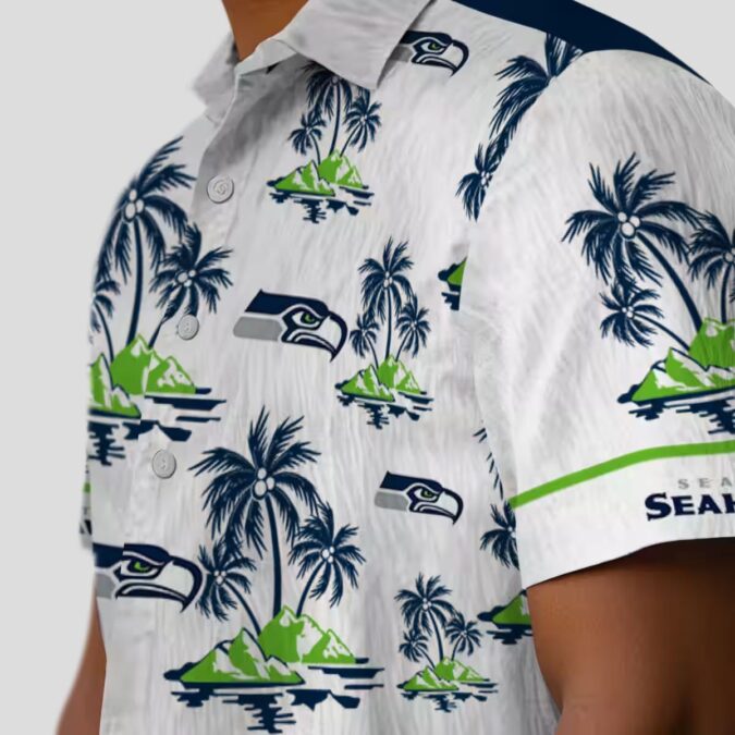 Limited Edition Seahawks Hawaiian Shirt, Blue White Island Vacation Wear
