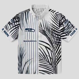 NFL Fans Seahawks Palm Stripes Hawaiian Shirt, Summer Vacation Apparel