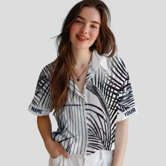 NFL Fans Seahawks Palm Stripes Hawaiian Shirt, Summer Vacation Apparel