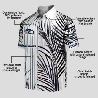 NFL Fans Seahawks Palm Stripes Hawaiian Shirt, Summer Vacation Apparel