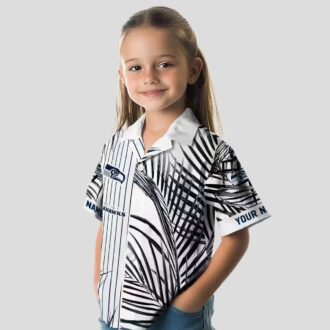 NFL Fans Seahawks Palm Stripes Hawaiian Shirt, Summer Vacation Apparel