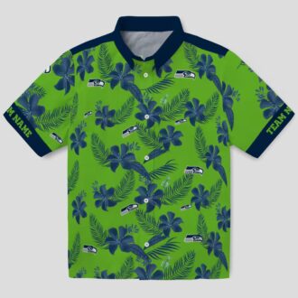 Seattle Seahawks Botanical Hawaiian Shirt, Custom Green Aloha NFL Outfit