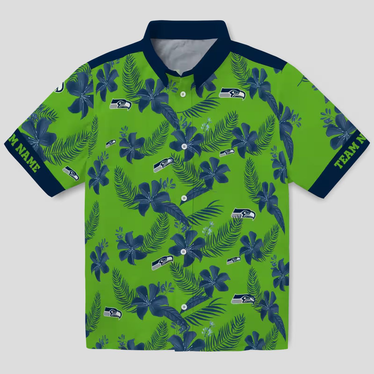 Seattle Seahawks Botanical Hawaiian Shirt, Custom Green Aloha NFL Outfit