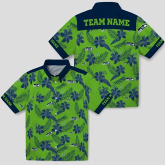 Seattle Seahawks Botanical Hawaiian Shirt, Custom Green Aloha NFL Outfit