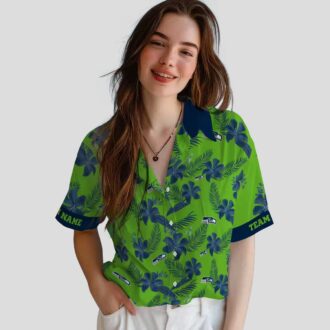 Seattle Seahawks Botanical Hawaiian Shirt, Custom Green Aloha NFL Outfit