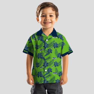 Seattle Seahawks Botanical Hawaiian Shirt, Custom Green Aloha NFL Outfit