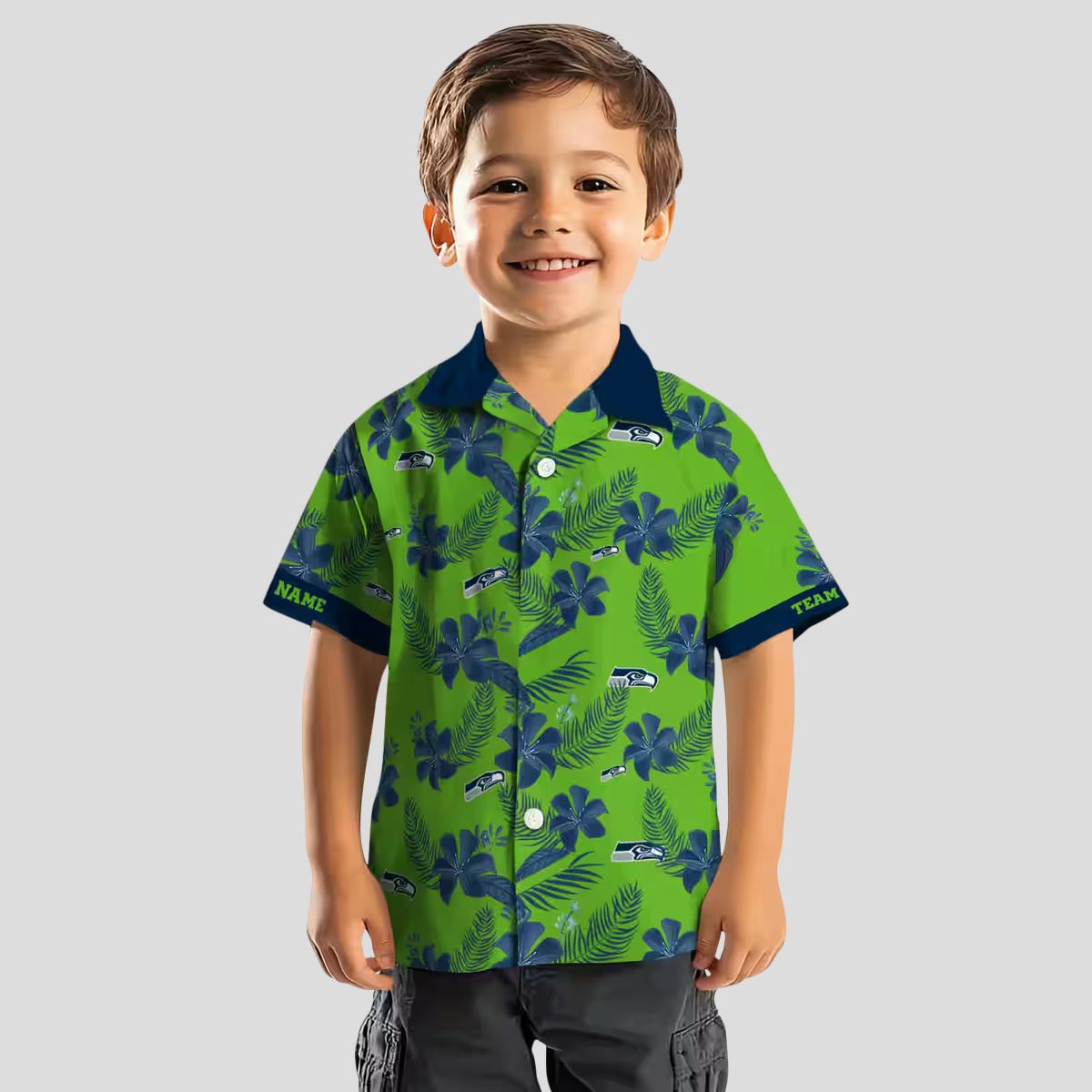 Seattle Seahawks Botanical Hawaiian Shirt, Custom Green Aloha NFL Outfit