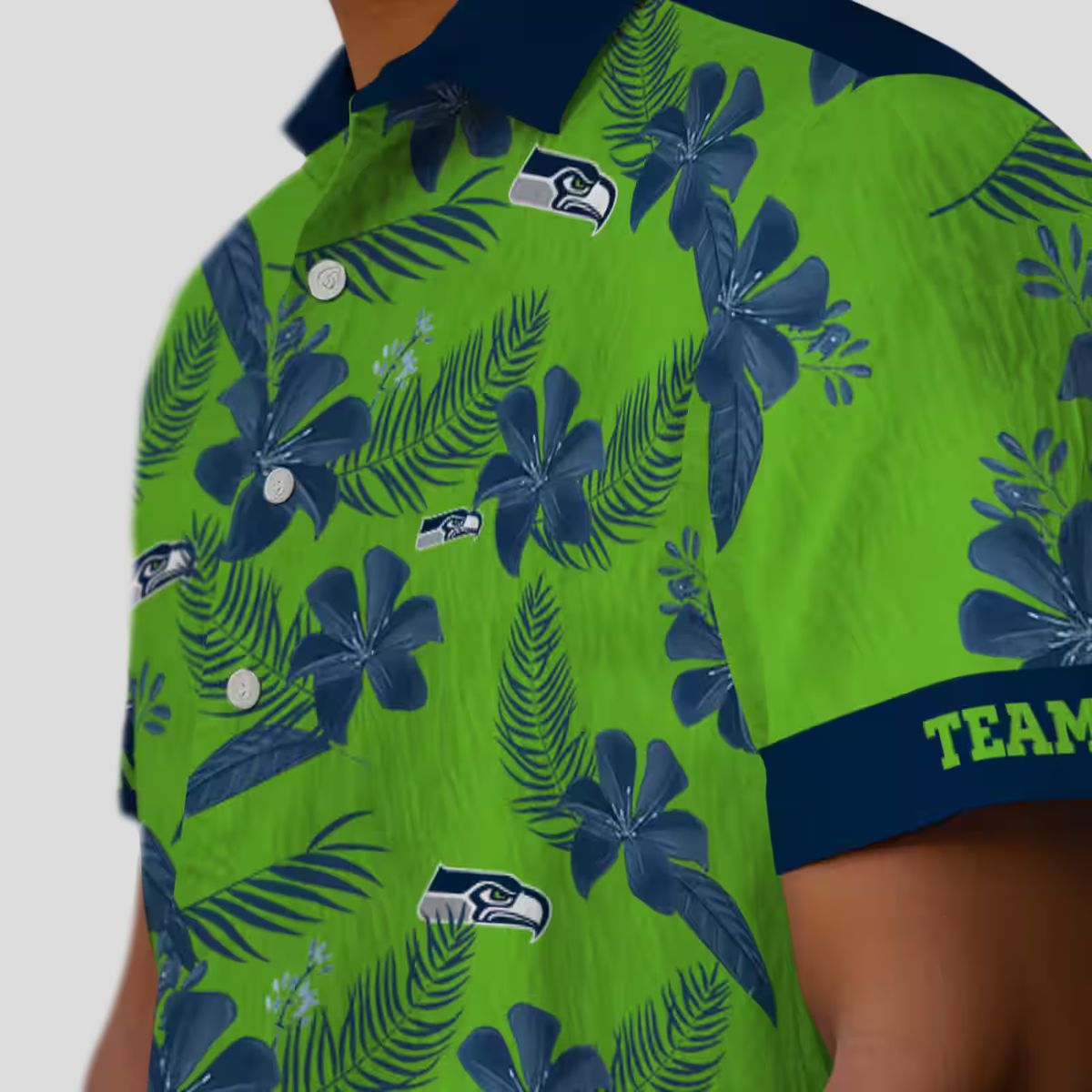 Seattle Seahawks Botanical Hawaiian Shirt, Custom Green Aloha NFL Outfit