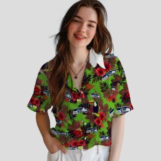 Seattle Seahawks Floral Aloha Hawaiian Shirt - Toucan & Floral Summer Outfit