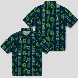 Seattle Seahawks Floral Blue Aloha Shirt, Tropical Hawaiian Game Day Wear