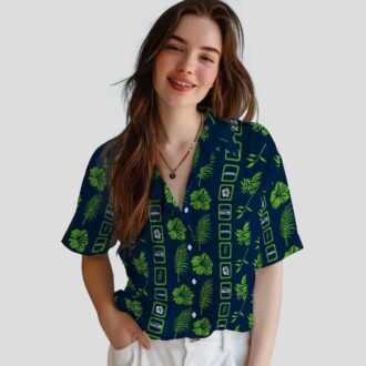 Seattle Seahawks Floral Blue Aloha Shirt, Tropical Hawaiian Game Day Wear