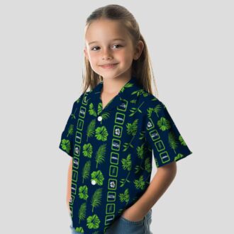 Seattle Seahawks Floral Blue Aloha Shirt, Tropical Hawaiian Game Day Wear