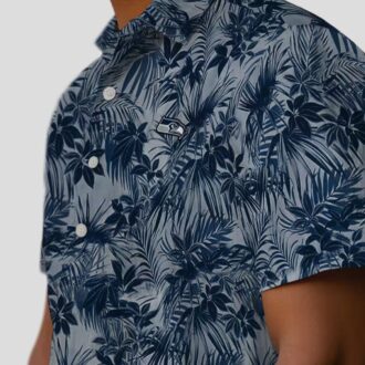 Seattle Seahawks Hawaiian Shirt, Tropical Leafy Blue NFL Fan Gear