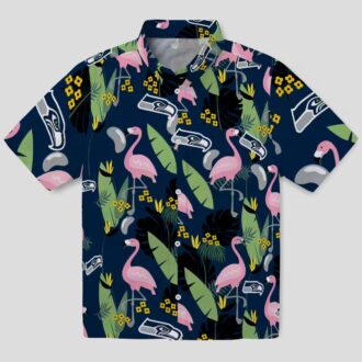 Seattle Seahawks Summer Vacation Shirt, Blue Flamingo Tropical NFL Apparel