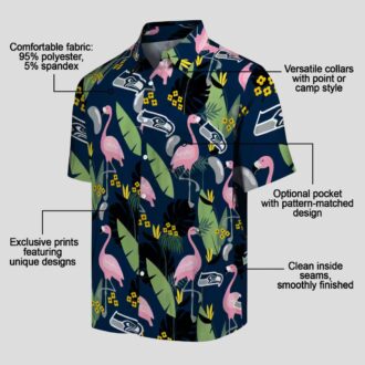 Seattle Seahawks Summer Vacation Shirt, Blue Flamingo Tropical NFL Apparel