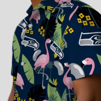 Seattle Seahawks Summer Vacation Shirt, Blue Flamingo Tropical NFL Apparel