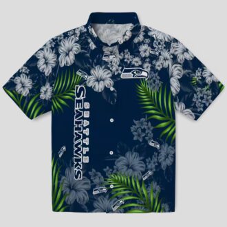 Seattle Seahawks Tropical Hibiscus Hawaiian Shirt - NFL Game Day Gear