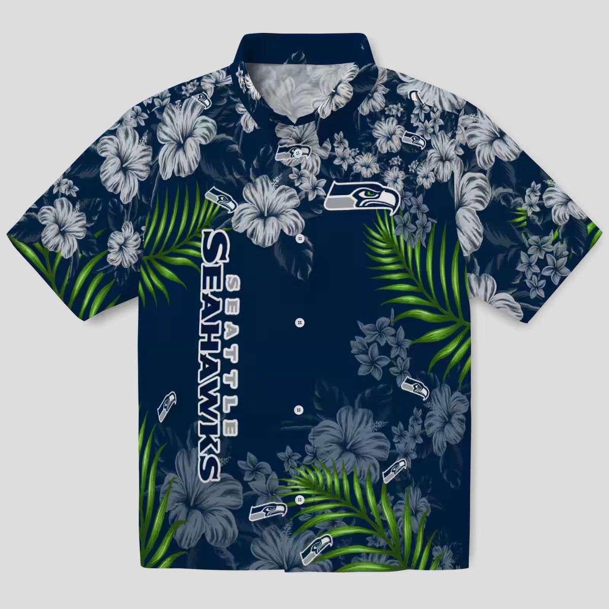 Seattle Seahawks Tropical Hibiscus Hawaiian Shirt - NFL Game Day Gear