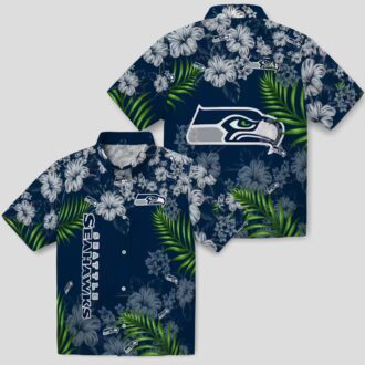 Seattle Seahawks Tropical Hibiscus Hawaiian Shirt - NFL Game Day Gear