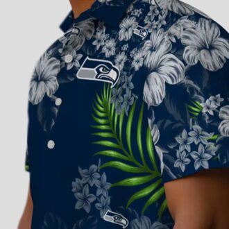Seattle Seahawks Tropical Hibiscus Hawaiian Shirt - NFL Game Day Gear