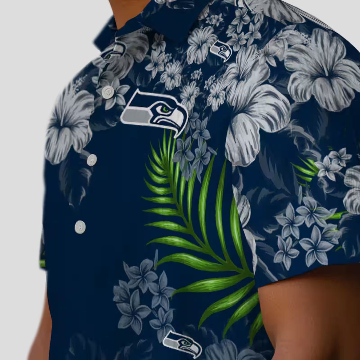 Seattle Seahawks Tropical Hibiscus Hawaiian Shirt - NFL Game Day Gear