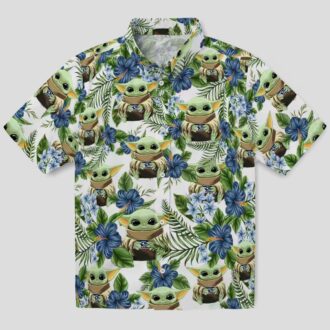 Seattle Seahawks Yoda Green Hawaiian Shirt, Tropical NFL Beach Shirt for Fans