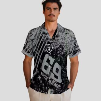 Best Las Vegas Raiders Hawaiian Shirt, Black Star & Stripes NFL Aloha Apparel
