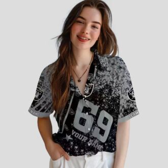 Best Las Vegas Raiders Hawaiian Shirt, Black Star & Stripes NFL Aloha Apparel