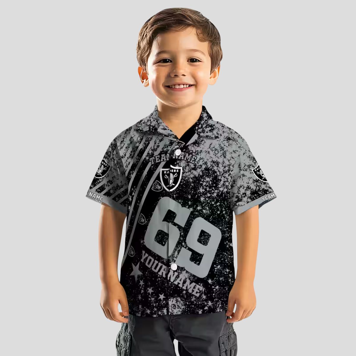 Best Las Vegas Raiders Hawaiian Shirt, Black Star & Stripes NFL Aloha Apparel