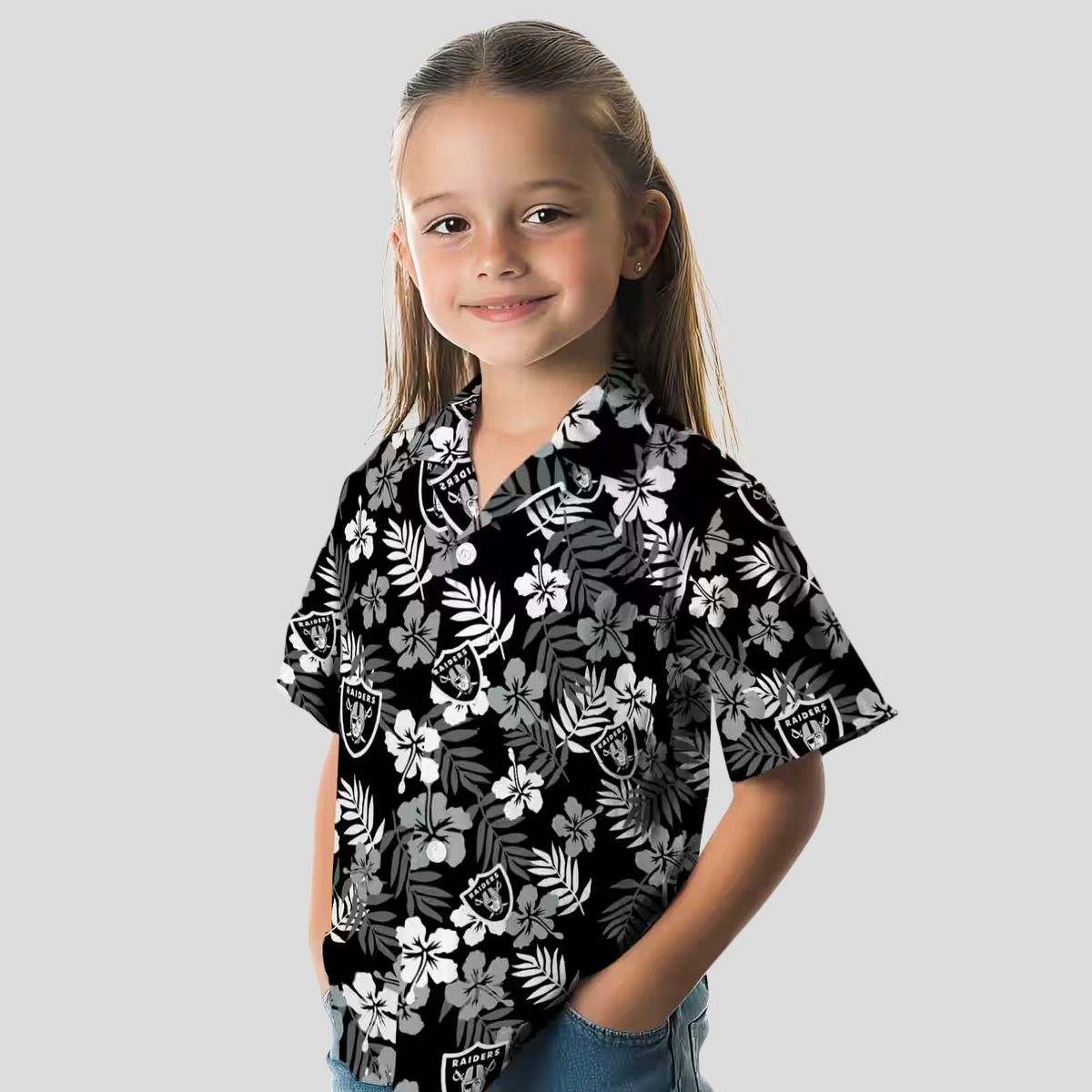 Black Floral Las Vegas Raiders Hawaiian Shirt - Aloha NFL Beachwear for Fans