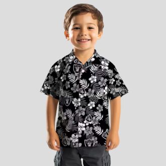 Black Floral Las Vegas Raiders Hawaiian Shirt - Aloha NFL Beachwear for Fans