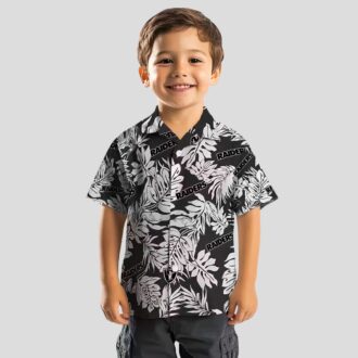 Black Hawaiian Shirt with Las Vegas Raiders Logo - Monstera Leaf Pattern for Fans