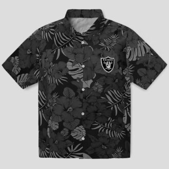 Black Tropical Hawaiian Shirt for Las Vegas Raiders Fans - Jungle Vibes NFL Apparel