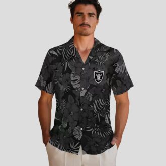 Black Tropical Hawaiian Shirt for Las Vegas Raiders Fans - Jungle Vibes NFL Apparel