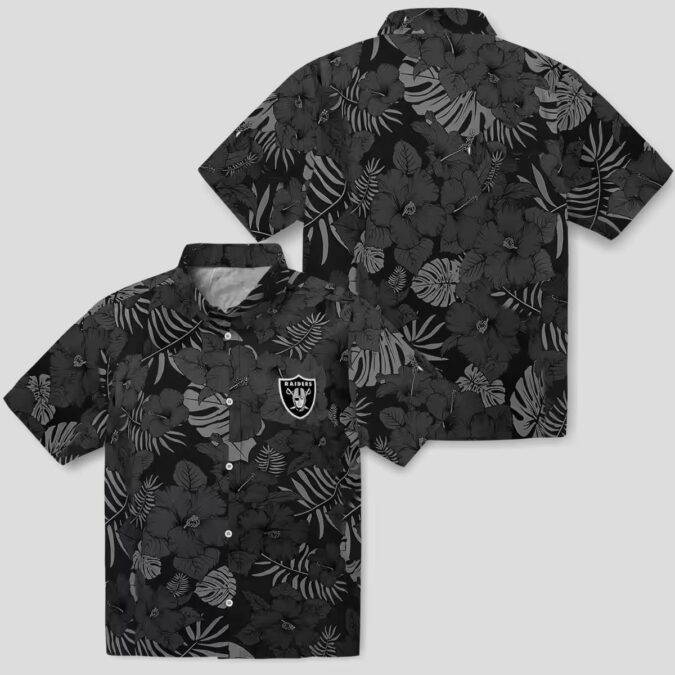 Black Tropical Hawaiian Shirt for Las Vegas Raiders Fans - Jungle Vibes NFL Apparel