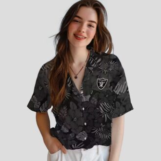 Black Tropical Hawaiian Shirt for Las Vegas Raiders Fans - Jungle Vibes NFL Apparel