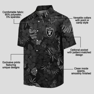 Black Tropical Hawaiian Shirt for Las Vegas Raiders Fans - Jungle Vibes NFL Apparel