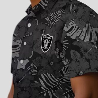 Black Tropical Hawaiian Shirt for Las Vegas Raiders Fans - Jungle Vibes NFL Apparel