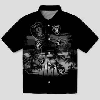 Custom Las Vegas Raiders Black Hawaiian Shirt - Sunset Tropical NFL Fan Gear