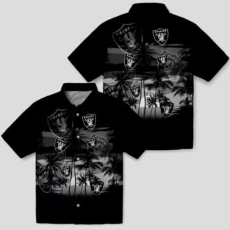 Custom Las Vegas Raiders Black Hawaiian Shirt - Sunset Tropical NFL Fan Gear