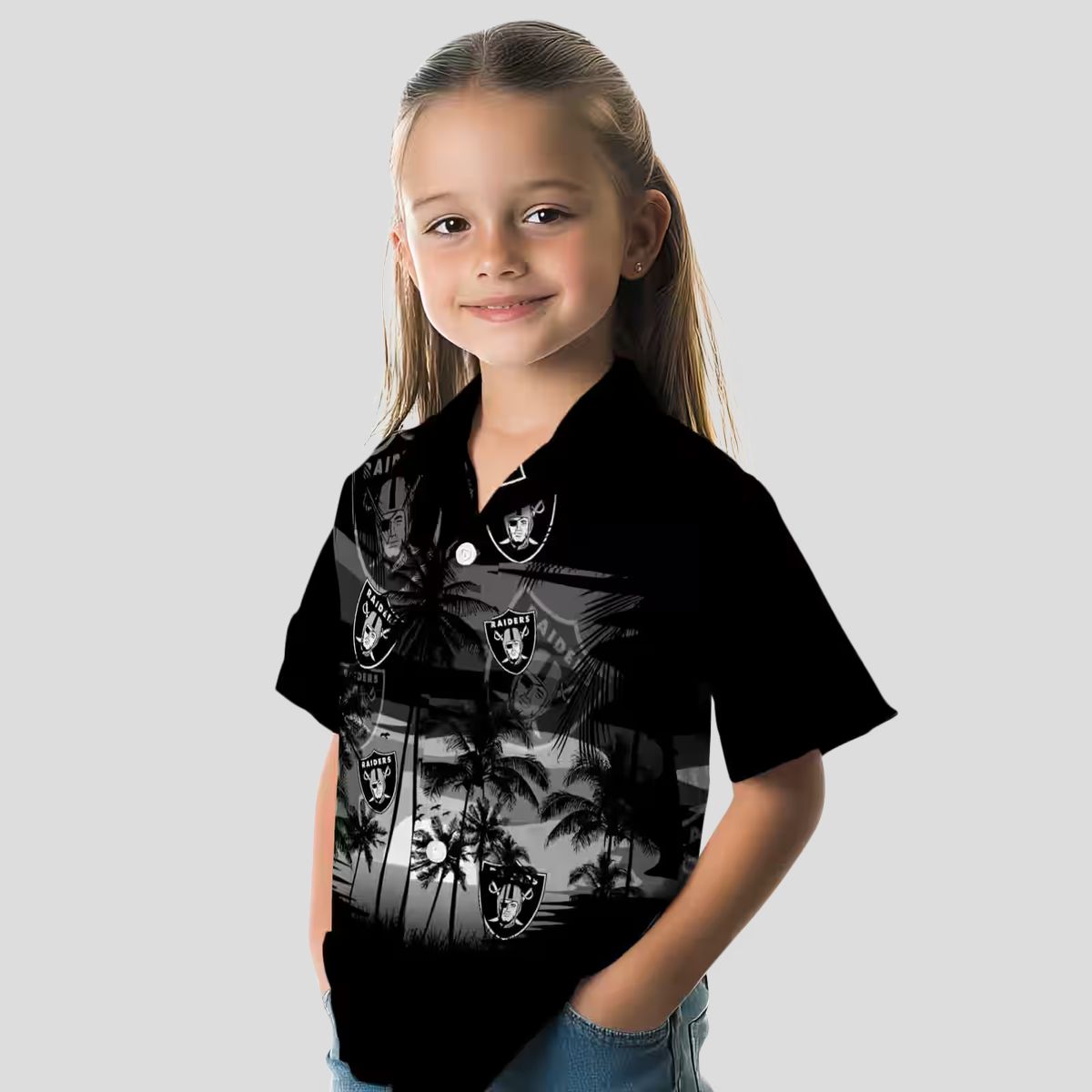 Custom Las Vegas Raiders Black Hawaiian Shirt - Sunset Tropical NFL Fan Gear