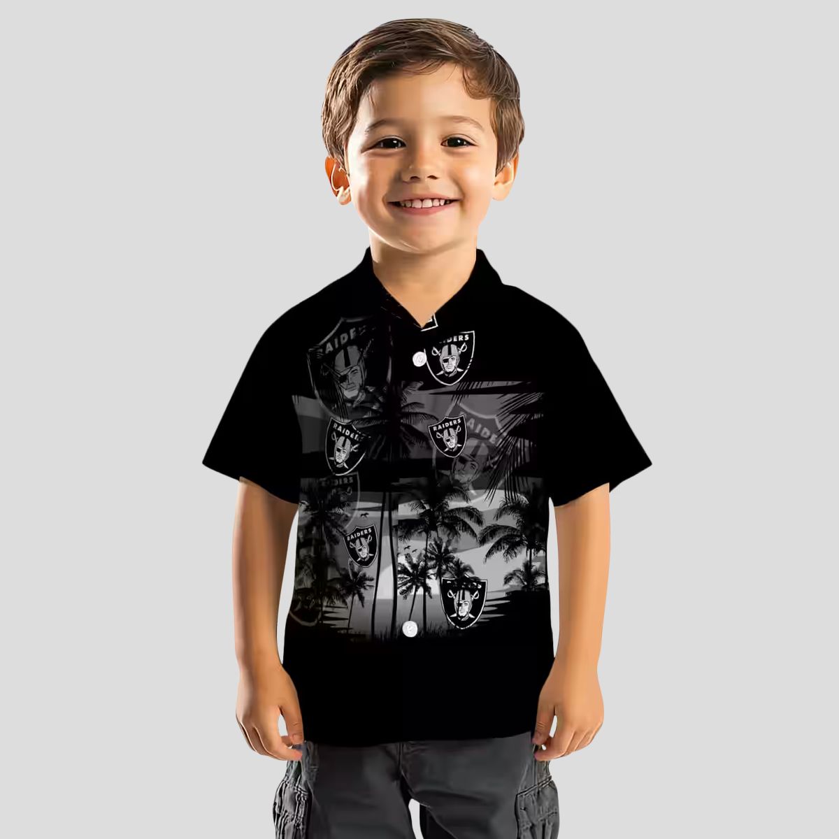 Custom Las Vegas Raiders Black Hawaiian Shirt - Sunset Tropical NFL Fan Gear